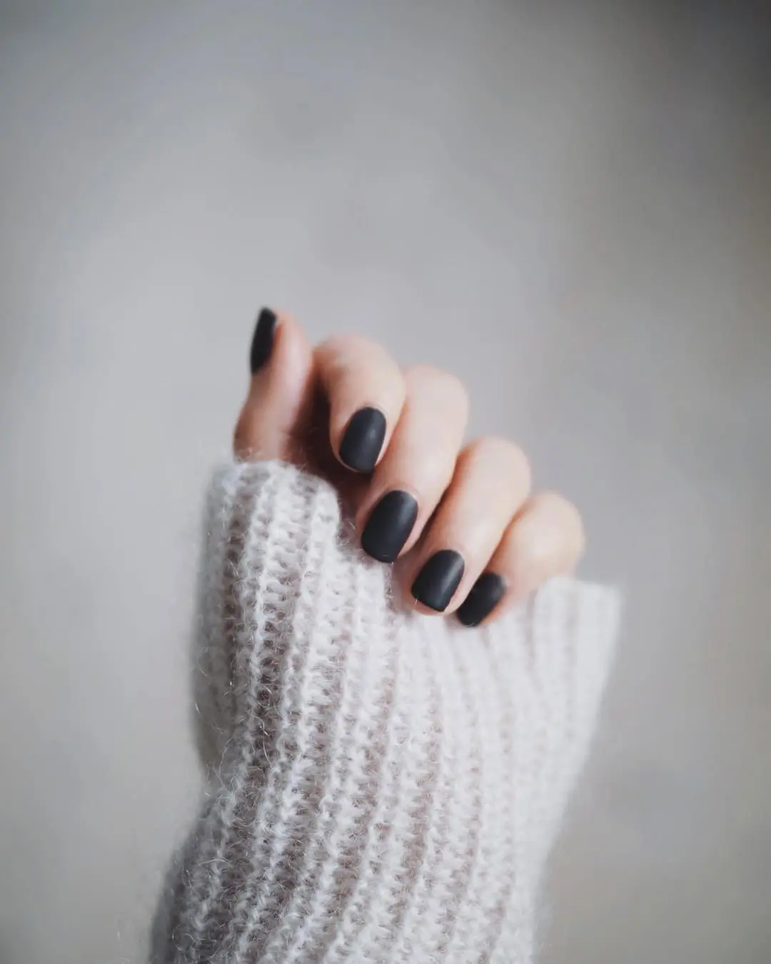 matte black nails