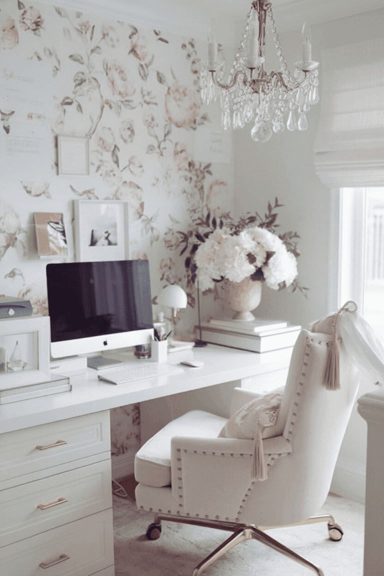 15 Chic and Feminine Home Office Ideas to Elevate Your Workspace - Lux Luna