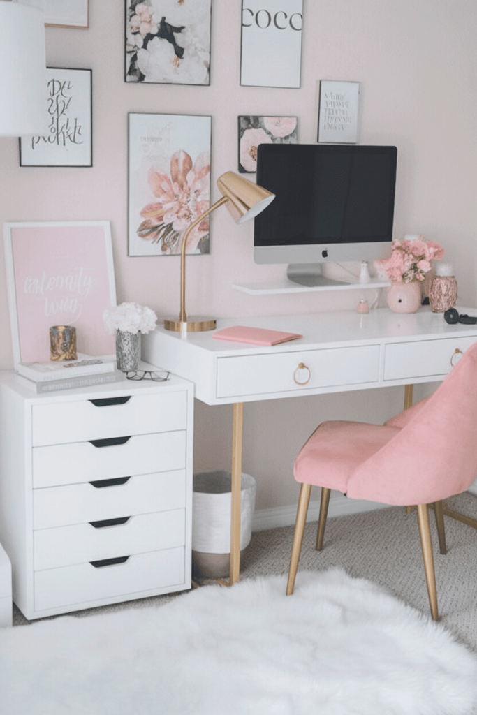 A chic and modern home office setup