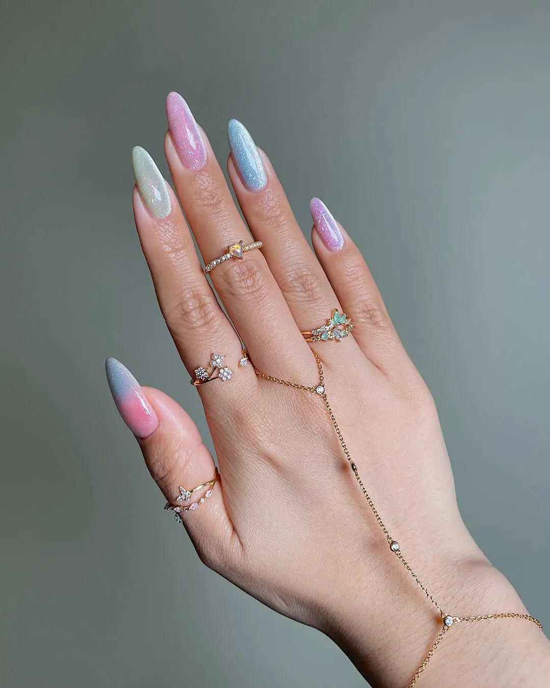 Milky white soft aesthetic nails