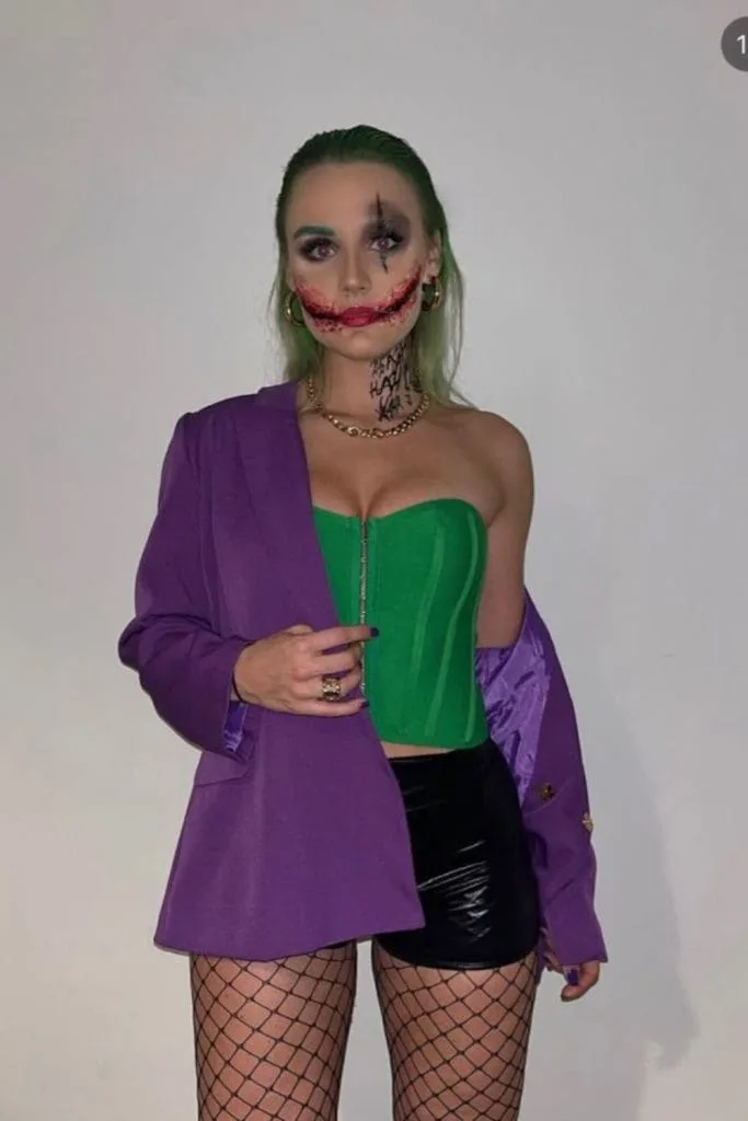 Female Joker Halloween costume 