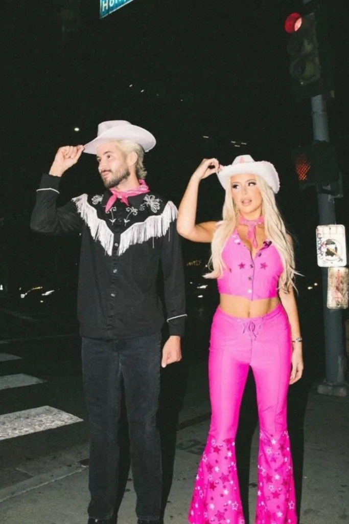 Ken and Barbie cowboy couples Halloween costume from Barbie movie