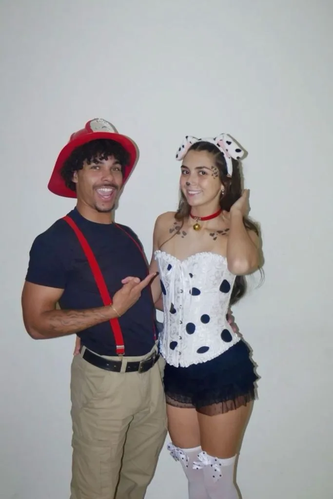 Firefighter and dalmatian couples Halloween costume
