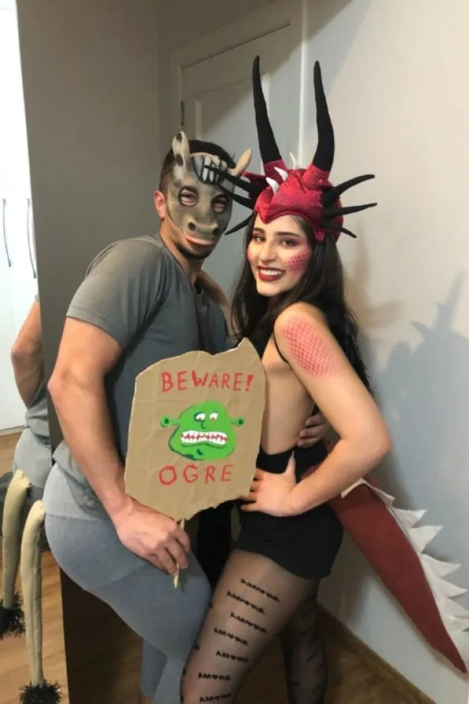 Donkey and Dragon Shrek couples Halloween costume
