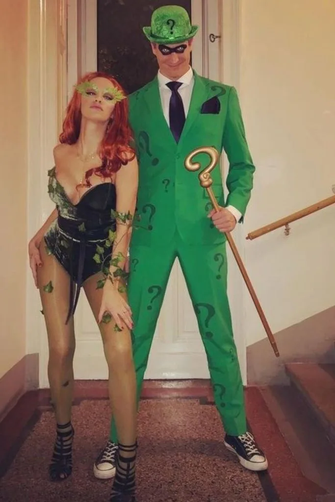 Poison Ivy and Riddler Batman couples Halloween costume