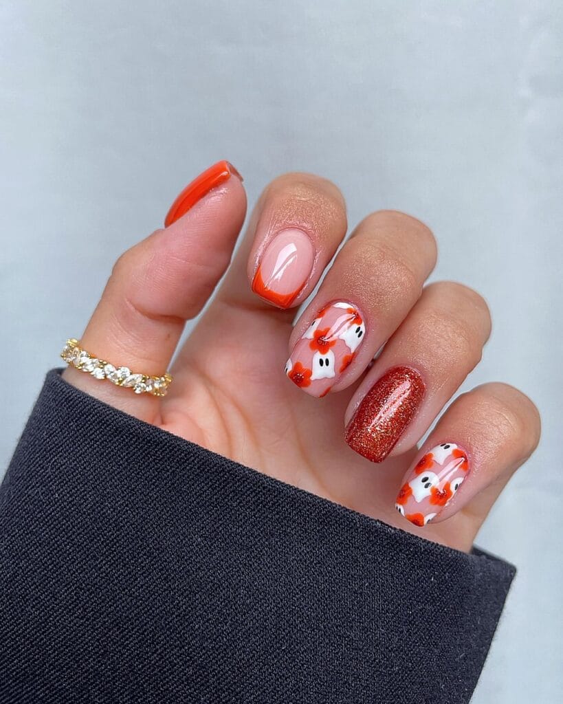 2025 Pumpkin Spice Short Nails Trend