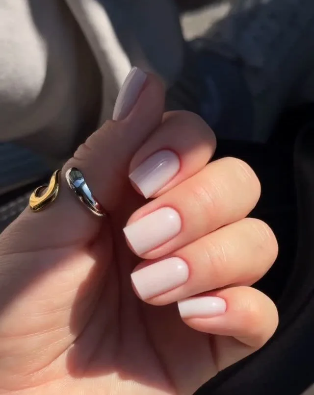 2026 nail trends, short cloud white nails in squoval shape